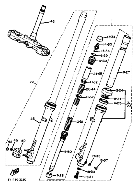 XT550 front forks