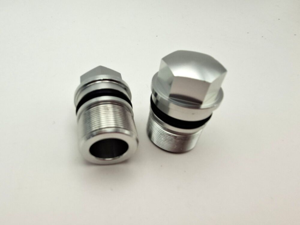 16 & 17. Pair of Reproduction Front Fork Top Bolts- TY125 & TY175