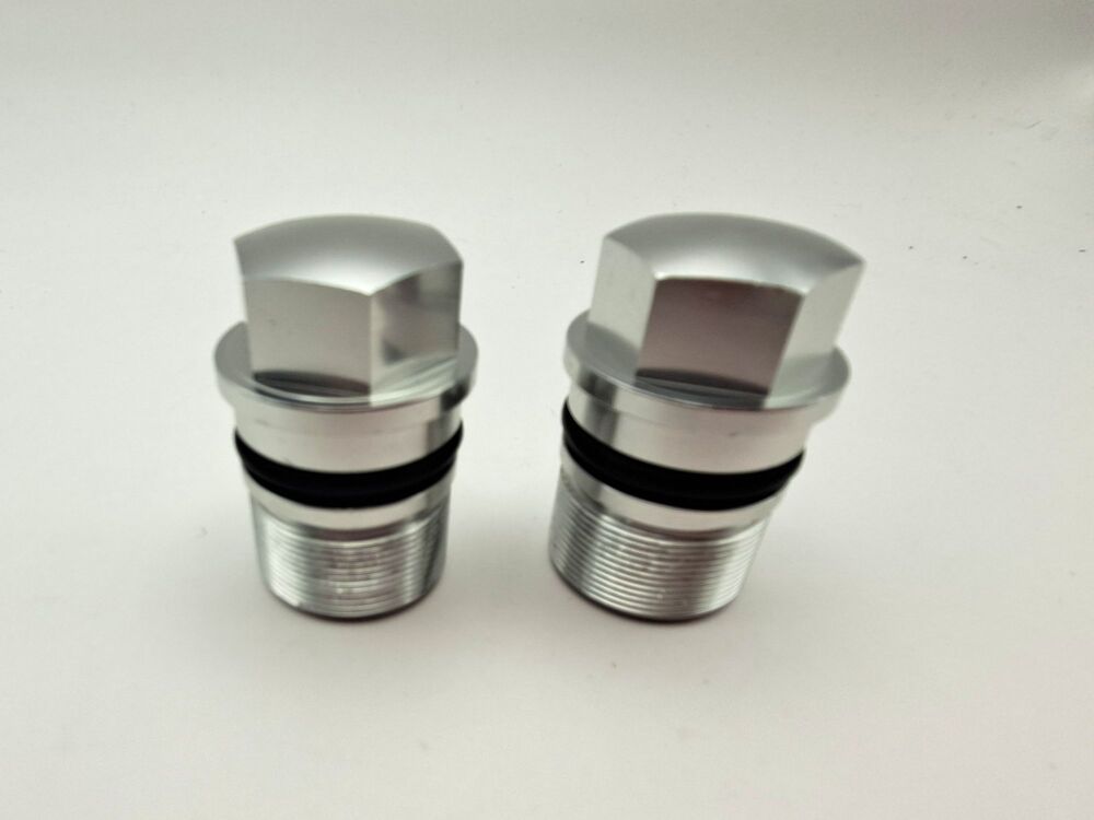 16 & 17. Pair of Reproduction Front Fork Top Bolts- TY125 & TY175