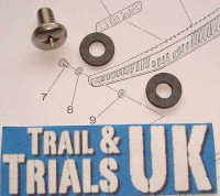 10 & 11. Exhaust Guard Screw & Washers - TY125 & TY175
