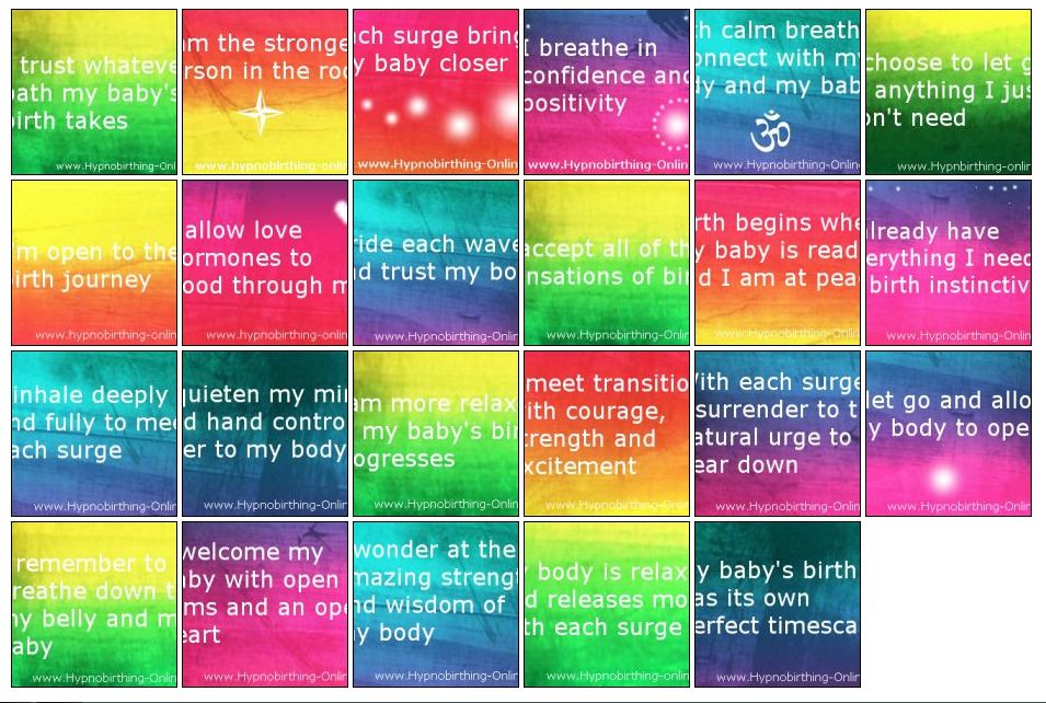 hypnobirthing affirmations online