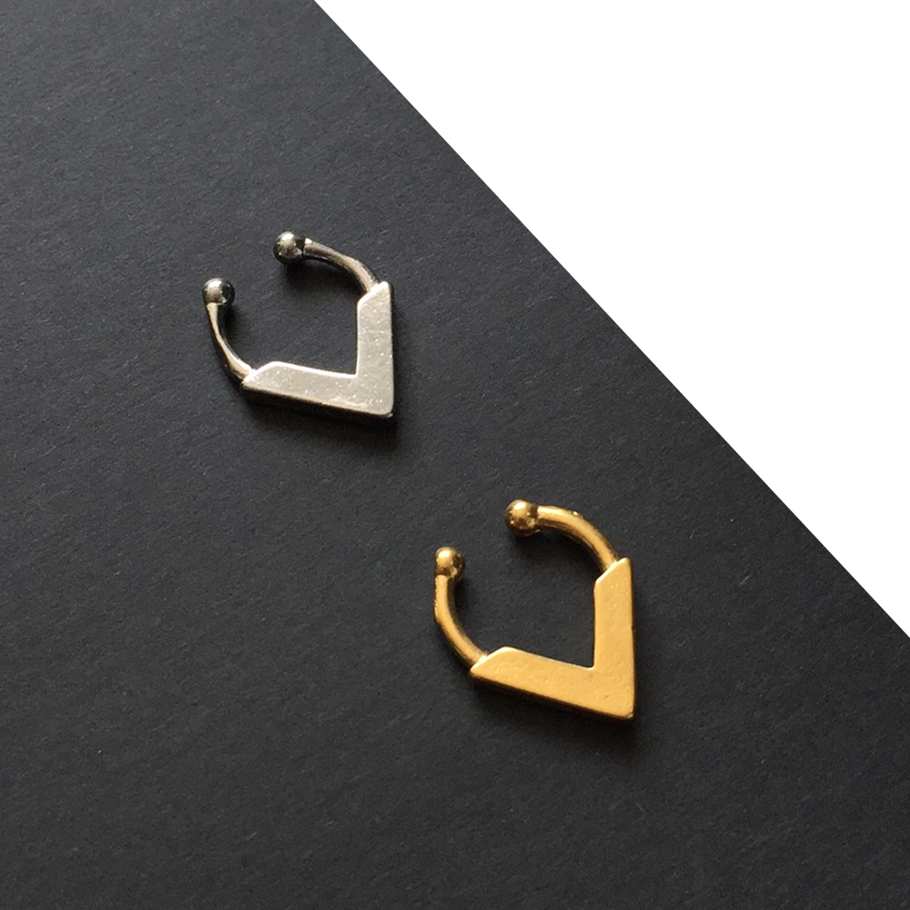 Set of 2 Gold and Silver Fake Septum Rings