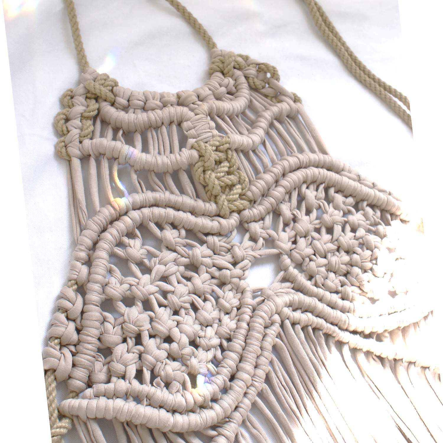 Zakiya Macrame dress by Elisha Francis