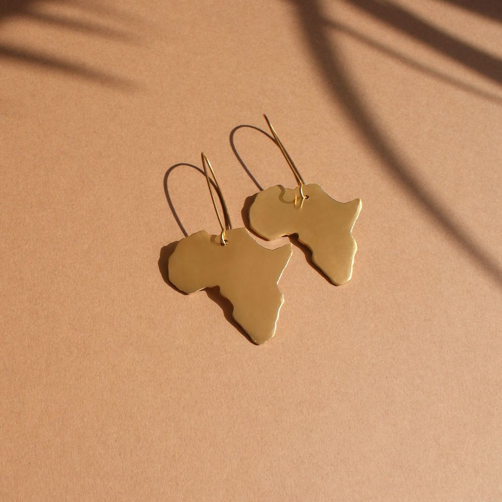 Gold Africa Earrings