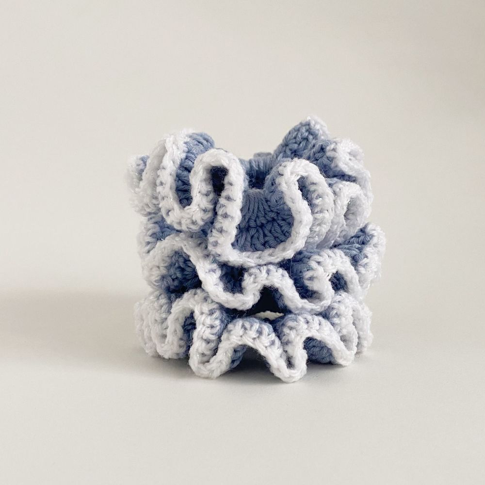 Sky Blue Crochet Scrunchie