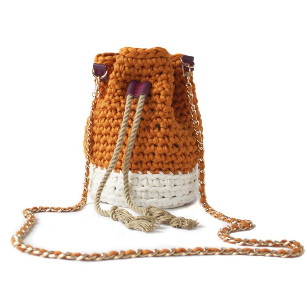 Yellow Crochet Bucket Bag