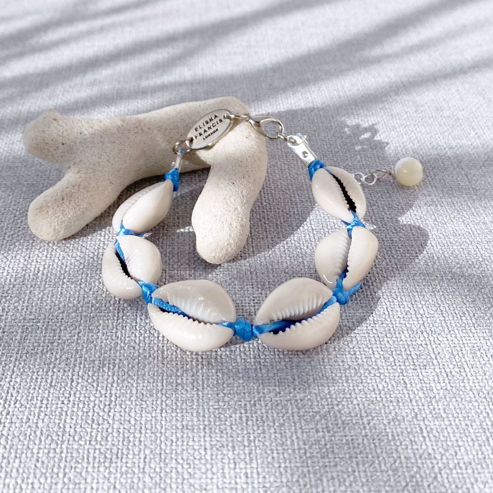 Blue Cowrie Shell Bracelet