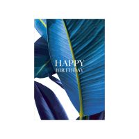Happy Birthday Blue Botanical Greeting Card