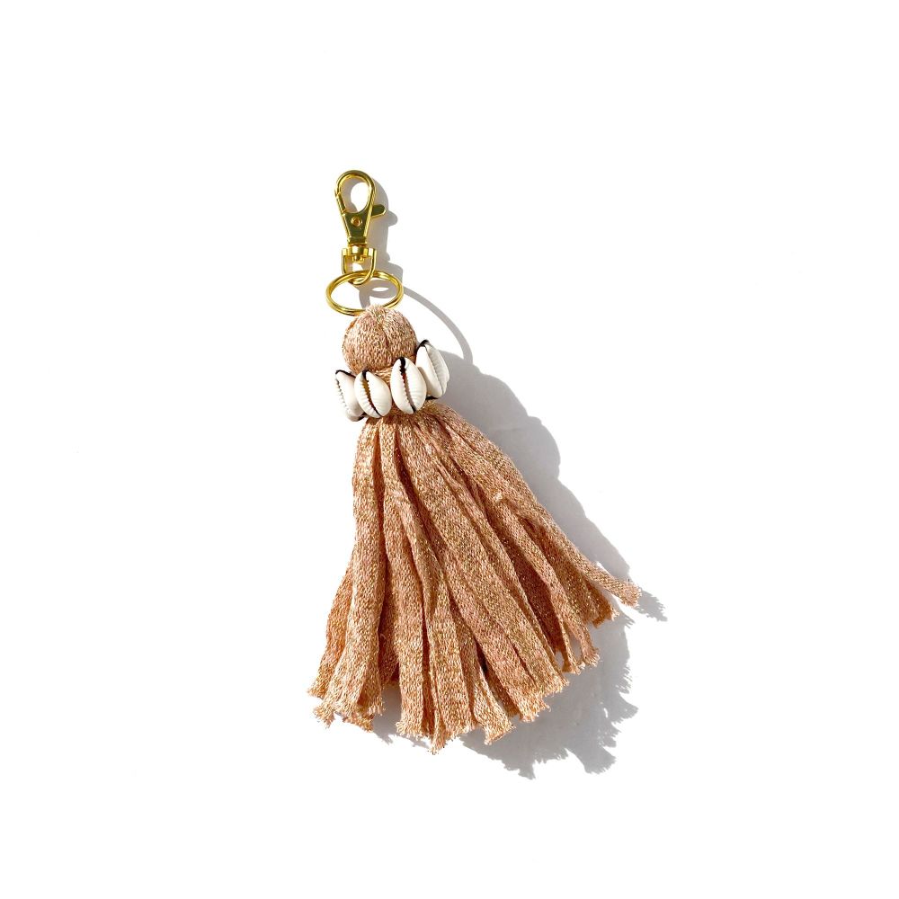 Rose Gold Cowrie Keychain & Bag Charm