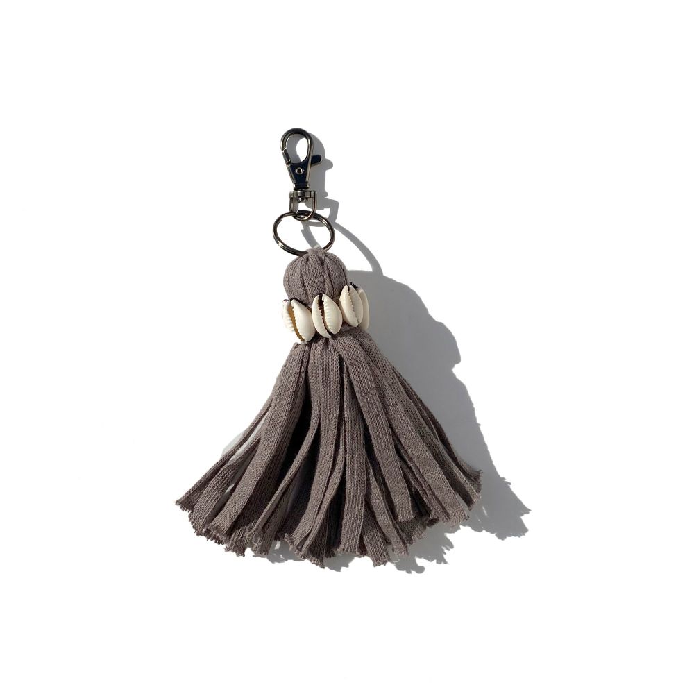 Taupe Cowrie Keychain & Bag Charm