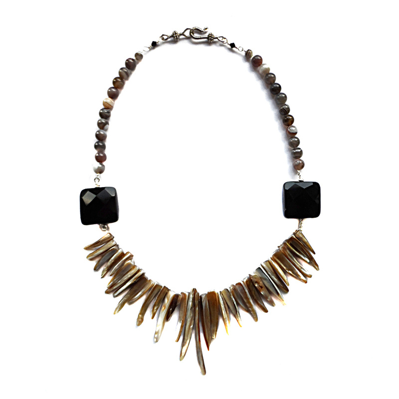 agate necklace, elisha francis, statement necklace, gemstone jewellery, jewellery online