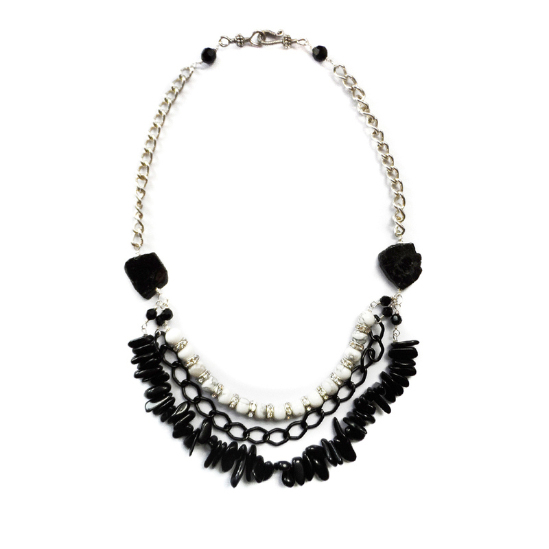 gemstone necklace, elisha francis, statement necklace, 