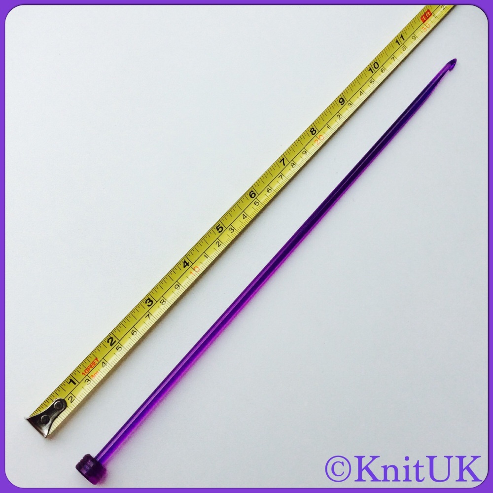 KnitPro Trendz 30cm Single Ended Tricot/Afghan Traditional Crochet Hook with Head.  Price per unit