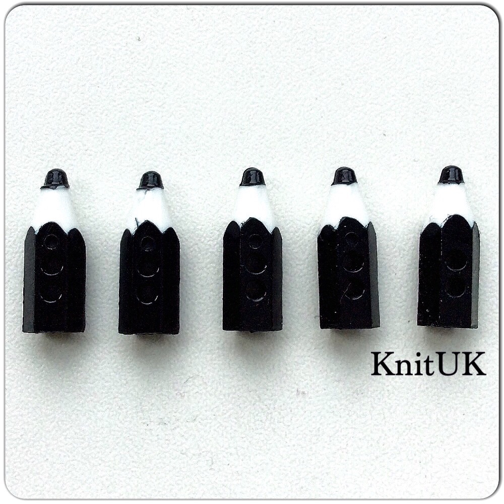 Button Black Pencil. Set of 5 (20mm)
