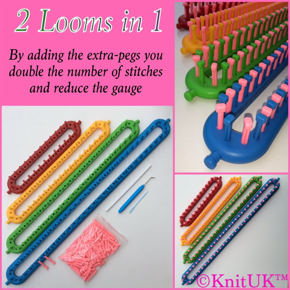 KnitUK Long Knitting Loom Set of 4.