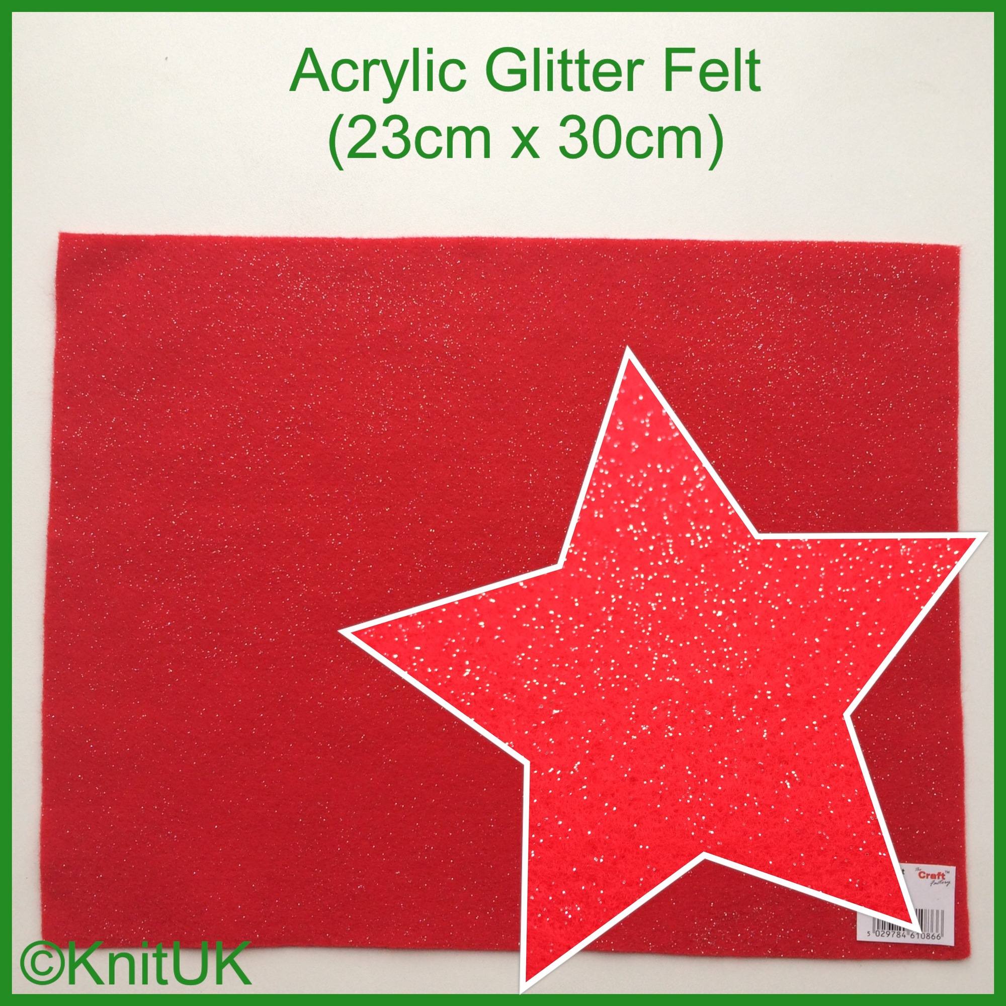 acrylic glitter felt red