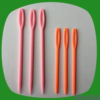 KnitUK Wool & Yarn Plastic Needles. Pack of 6