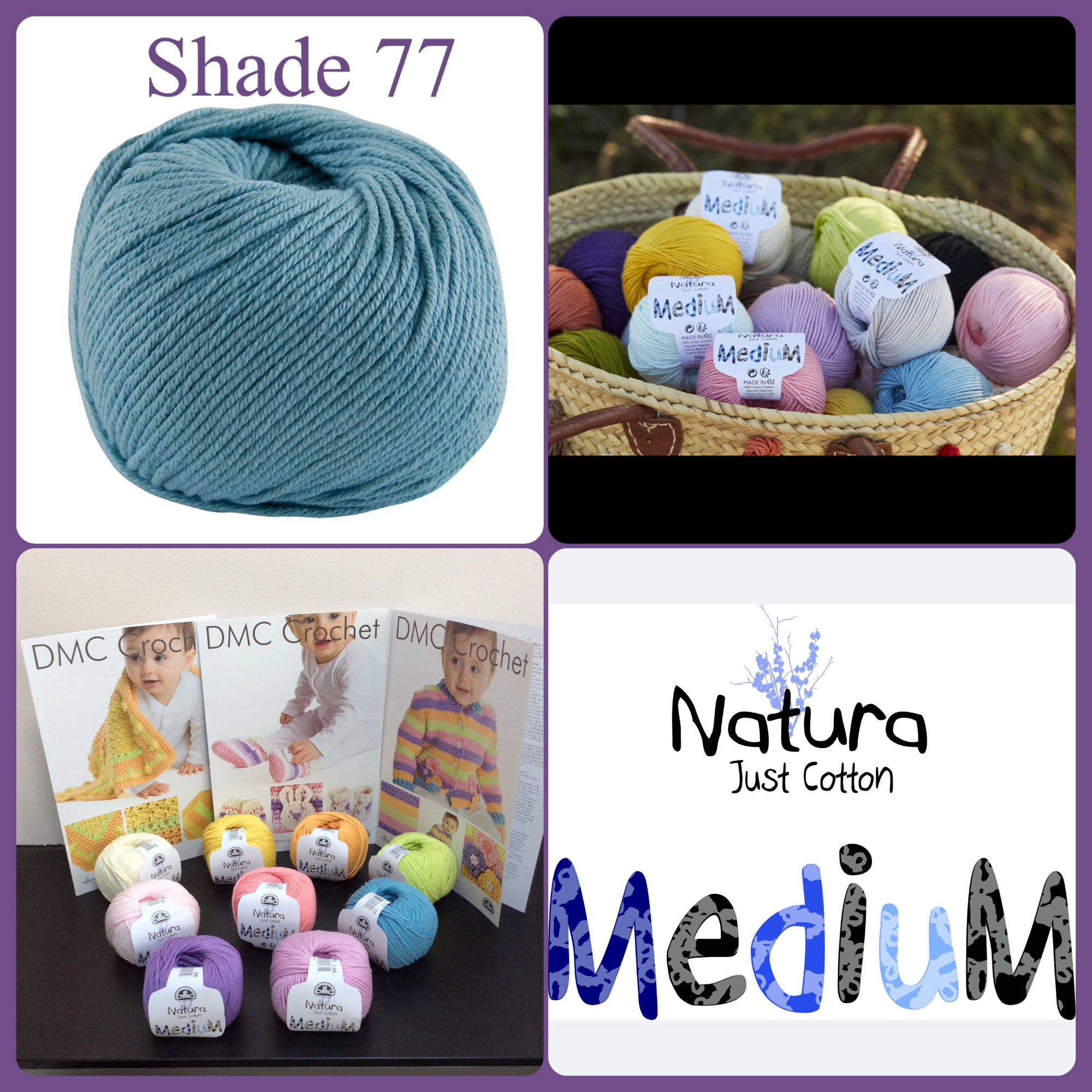 DMC Natura Medium Yarn 4 pic blue colour