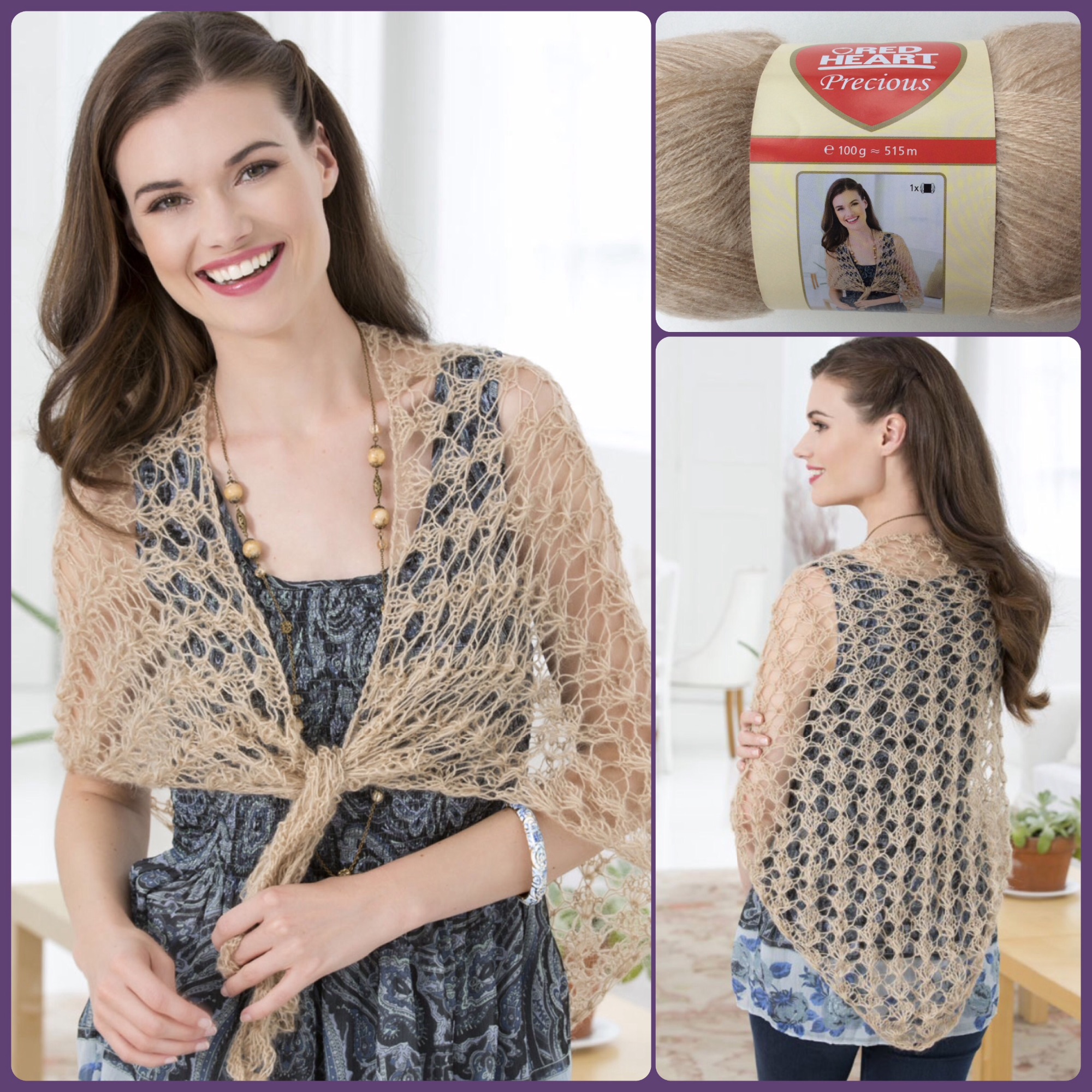 Read Heart Precious yarn free pattern lovely shawl