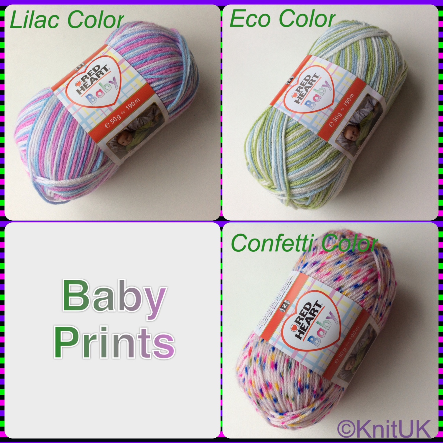 Red Heart Baby & Baby Prints Knitting Yarn KnitUK