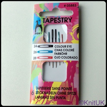 Colour-coded Eye Needles - Tapestry. Sizes 24 / 26 / 28