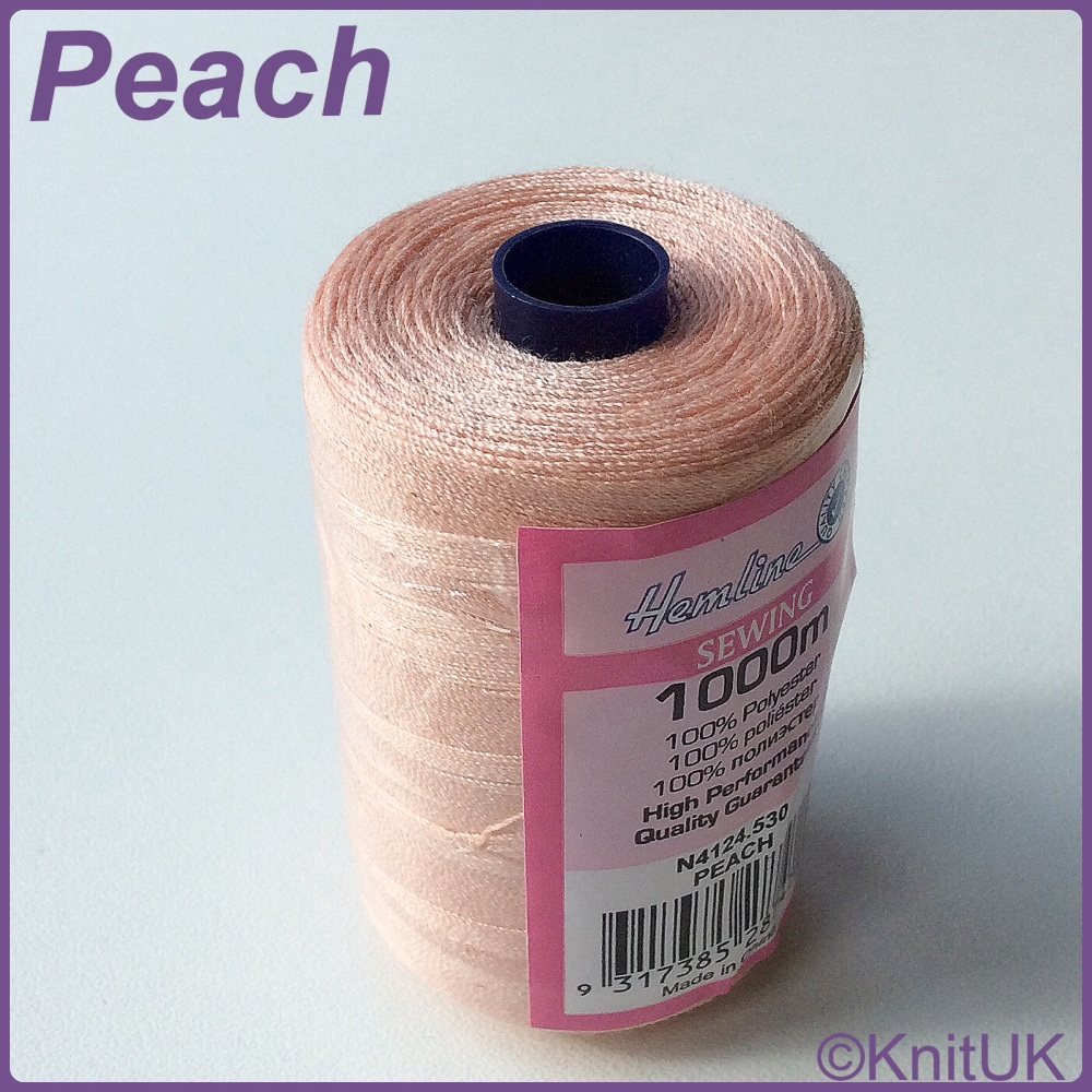 Hemline Sewing Thread 100% Polyester - 1000m. Peach