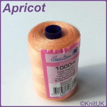 Hemline Sewing Thread 100% Polyester - 1000m. Apricot