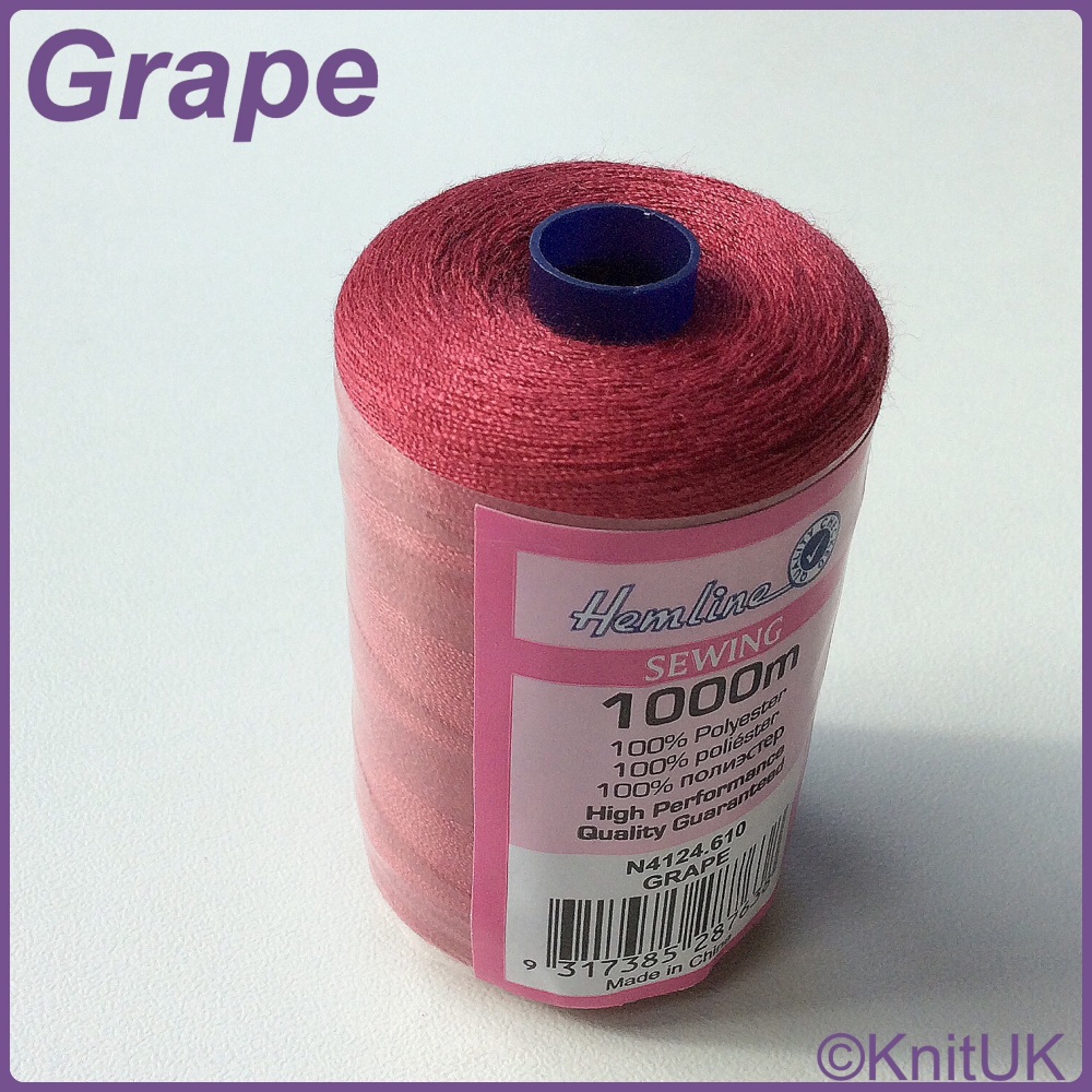Hemline Sewing Thread 100% Polyester - 1000m. Grape