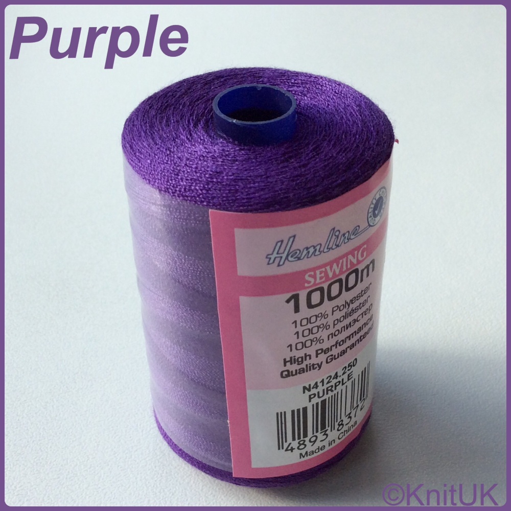 Hemline Sewing Thread 100% Polyester - 1000m. Purple