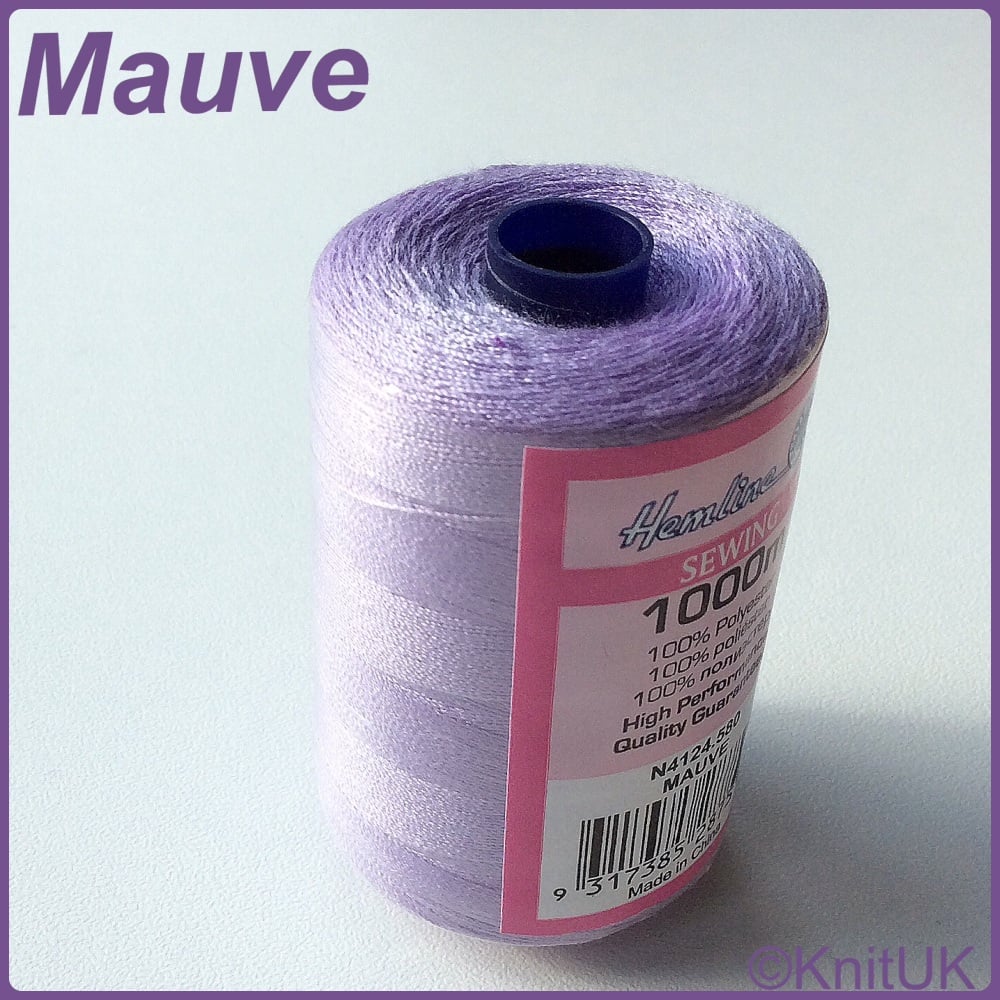Hemline Sewing Thread 100% Polyester - 1000m. Mauve