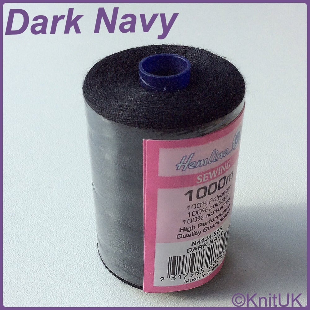 Hemline Sewing Thread 100% Polyester - 1000m. Dark Navy