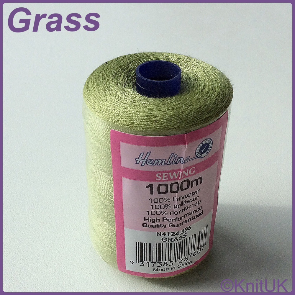 Hemline Sewing Thread 100% Polyester - 1000m. Grass