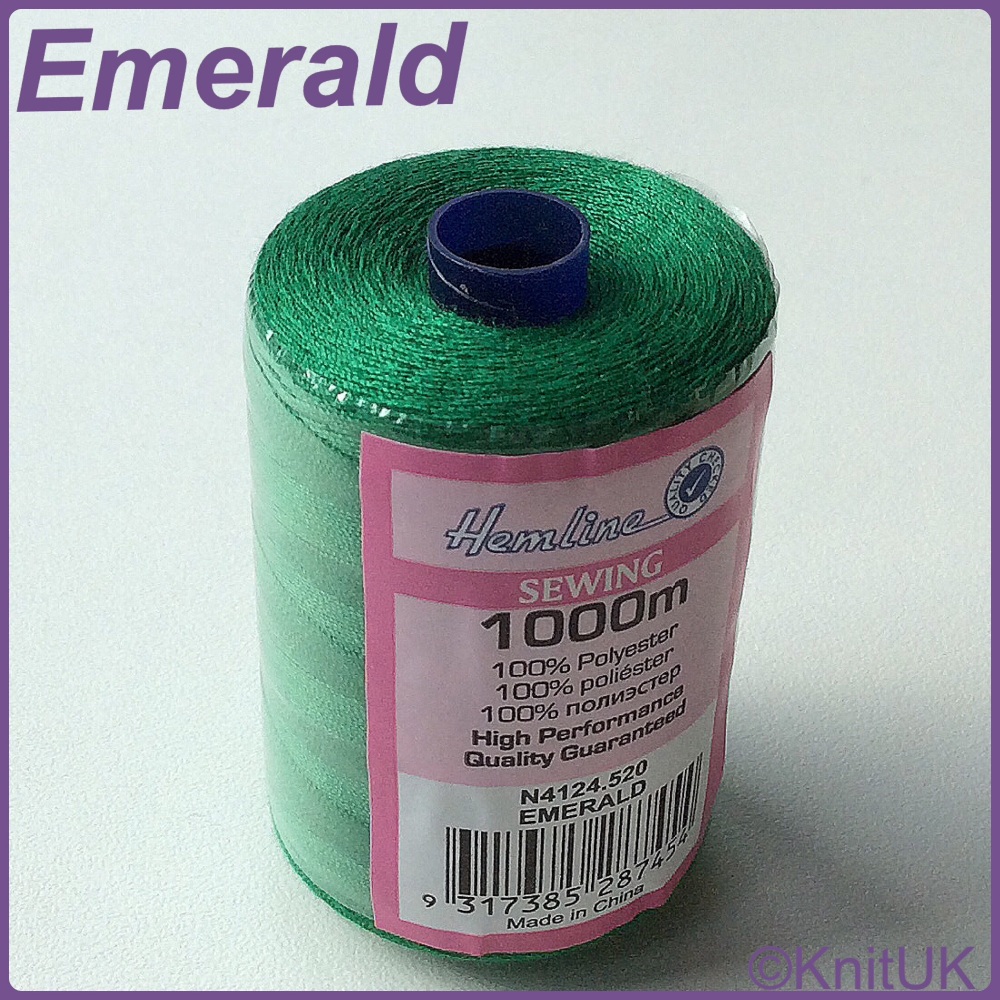 Hemline Sewing Thread 100% Polyester - 1000m. Emerald