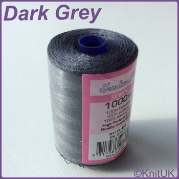Hemline Sewing Thread 100% Polyester - 1000m. DK Grey