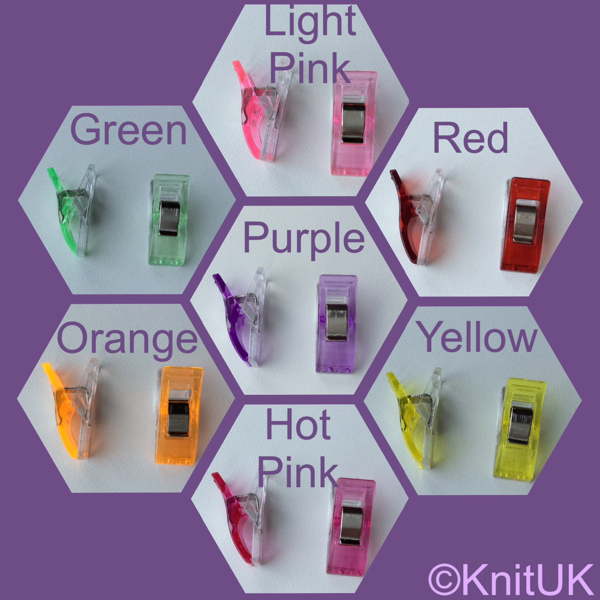 Knituk sewing quilting clips small colours