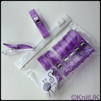Sewing Clips - Large. 8 Pack. Purple