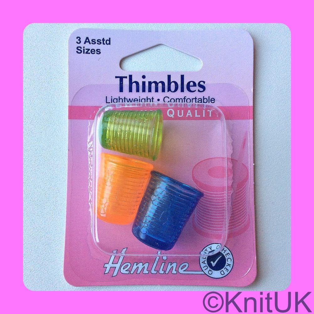 Thimbles Lightweight Assorted Pack / Silicone - 3 sizes  (Hemline)