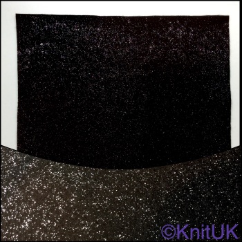 Acrylic Glitter Felt 23cm x 30cm. Black (The Craft Factory).