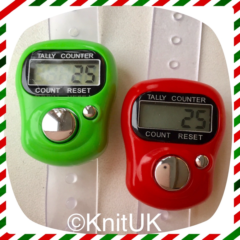 Tally Counter - LCD (Finger-Held). 2 Pack. Digital Knitting Row Counters