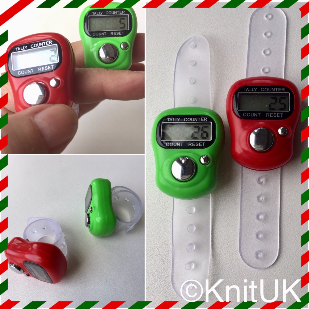 Knituk tally counter Christmas colours 3pics