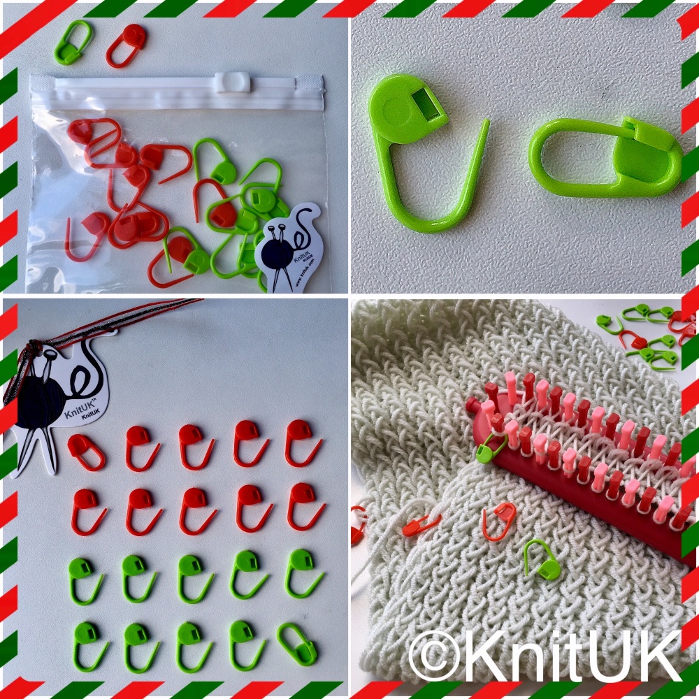 KnitUK Christmas colour Locking Stitch marker