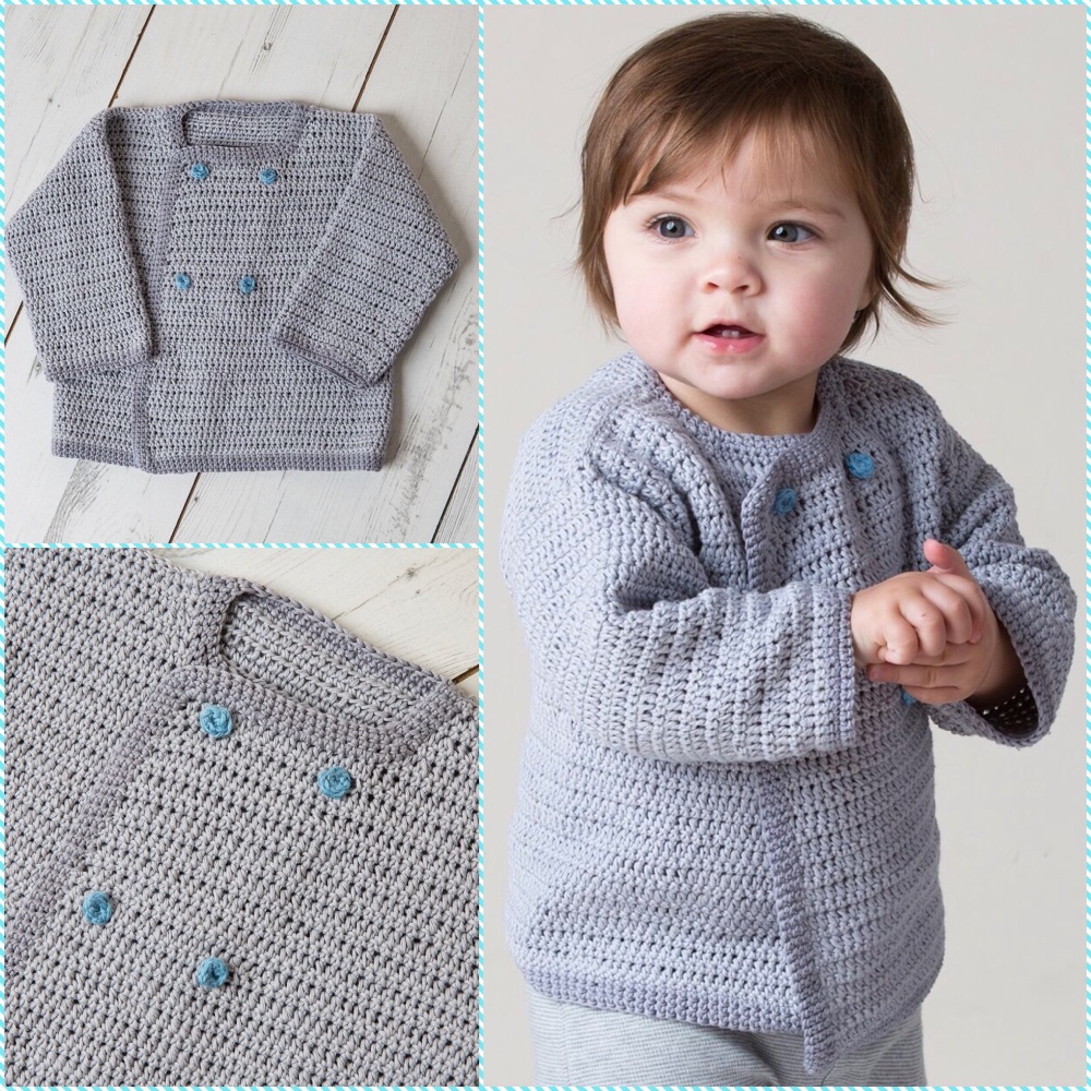 DMC crochet pattern Baby Cardigan - tiny tatty teddy, Me to You | KnitUK
