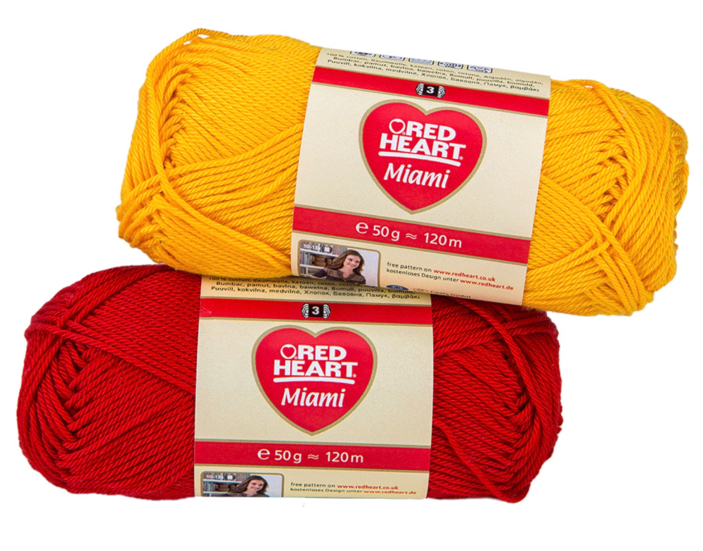Red Heart Miami (50g). 100% Cotton yarn