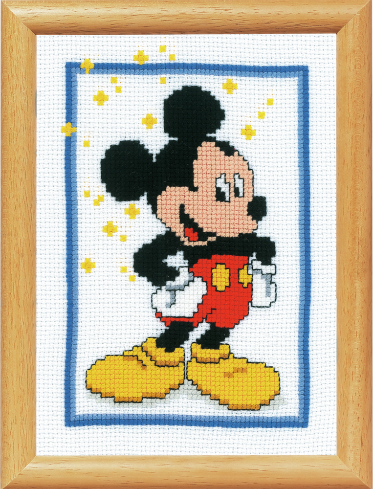 Cross Stitch Kit for framing: Mickey Mouse (Vervaco). 
