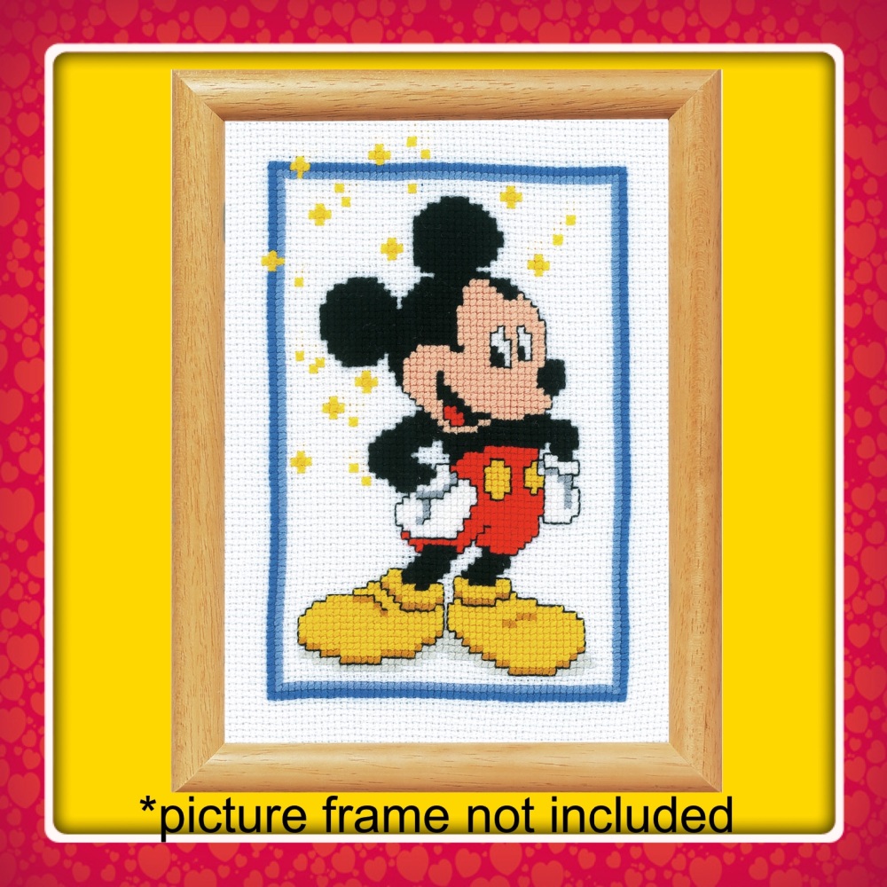 Cross Stitch Kit for framing: Mickey Mouse (Vervaco). 