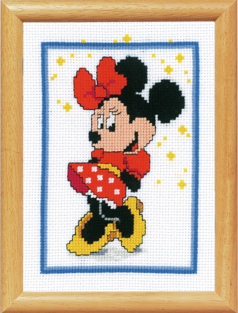 Cross Stitch Kit for framing: Minnie Mouse (Vervaco). 