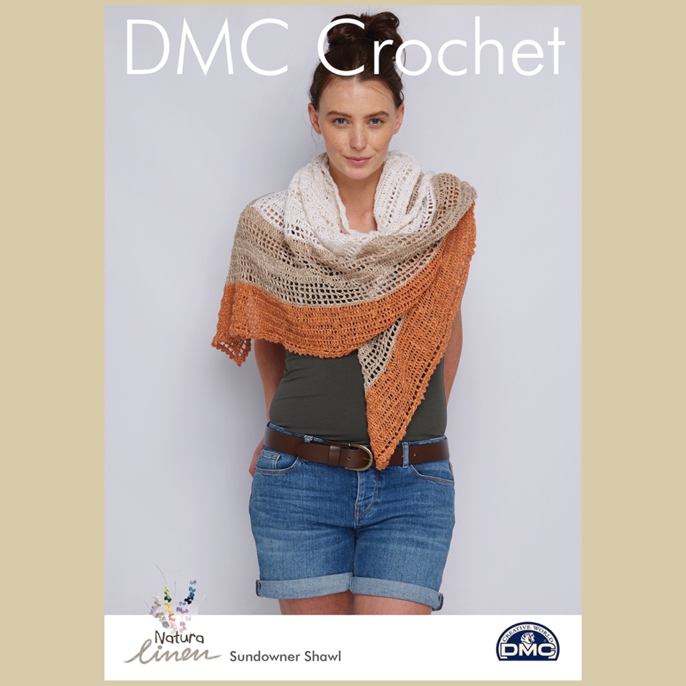 Dmc natura linen sundowner shawl crochet pattern