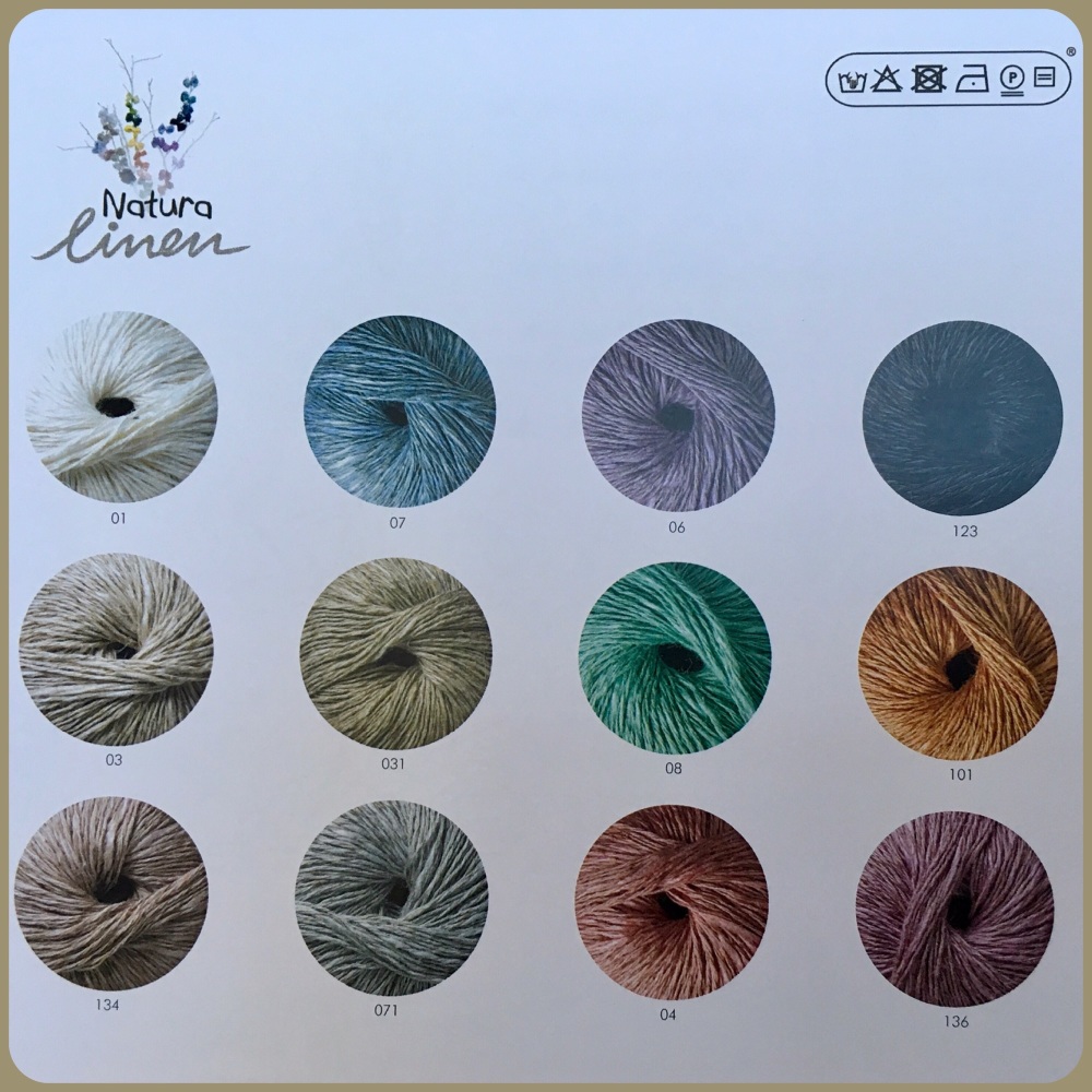 Dmc natura linen yarn 12 colours shade card
