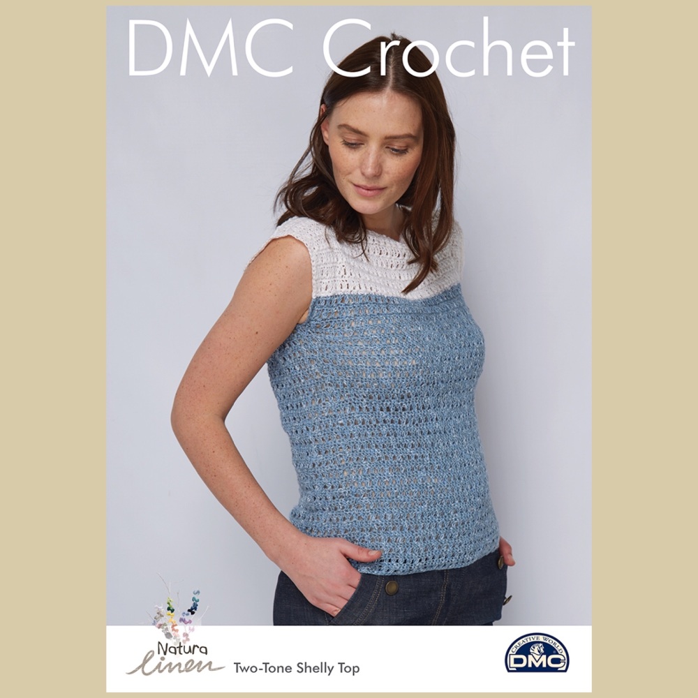 DMC Two-Tone Shelly Top - Crochet Pattern Leaflet (by fran Morgan)