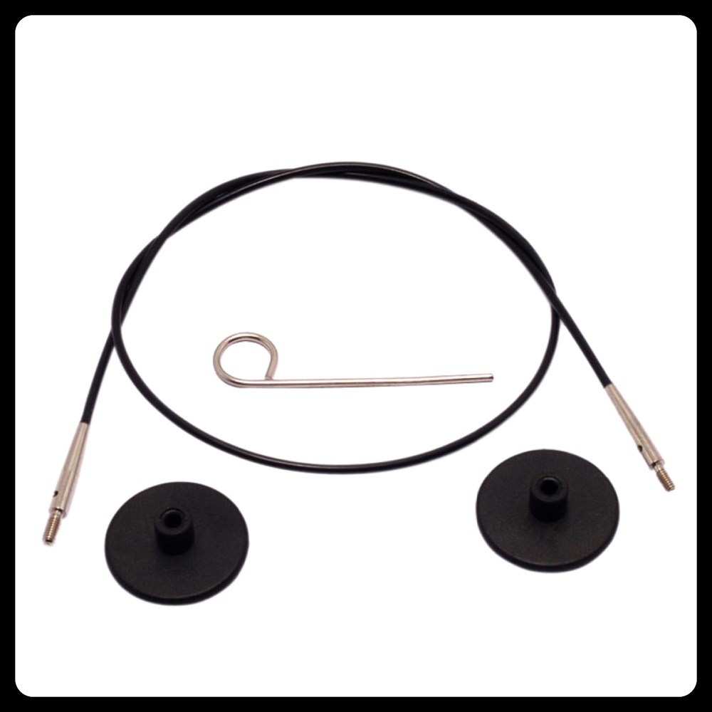 Cables: interchangeable needles & hooks. KnitPro Black Silver. Choose lengt